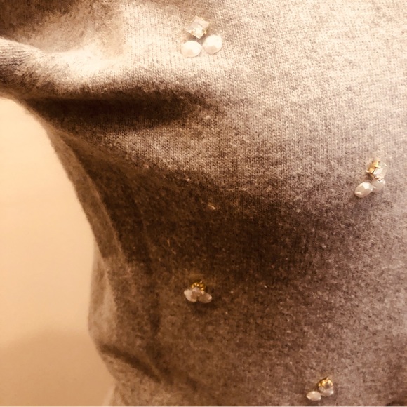 J Crew The Caryn Cardigan Heather Gray w Sparkly Bead Embellishment Size XS/2 - Picture 6 of 10